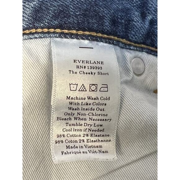 Everlane The Cheeky Short Women Size 25 Button Fly‎ Denim Cut Offs - Picture 9 of 10